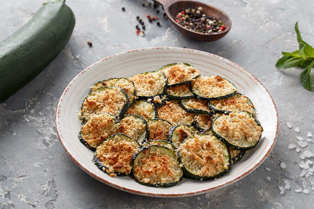 Roasted Parmesan Zucchini Bites